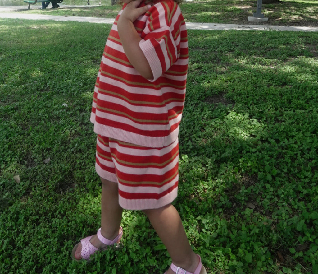 Red and Pink Stripe Set